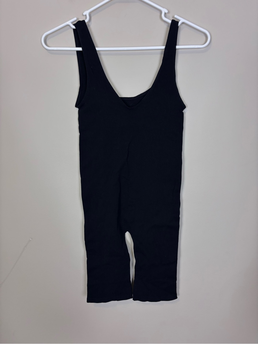 Free People Black Ribbed Scoop Neck Romper XS/S